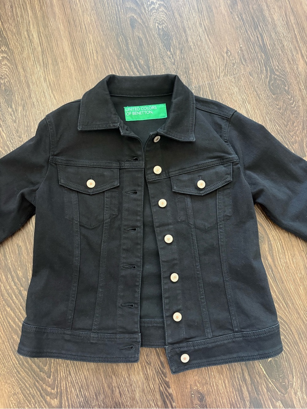 United Colors Of Benetton Black Denim-Style Jacket
